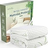 Waterproof Mattress Protector Twin XL Size Bamboo Viscose Cooling and Breathable Mattress Pad Cover, Deep Pocket Fitted Sheet