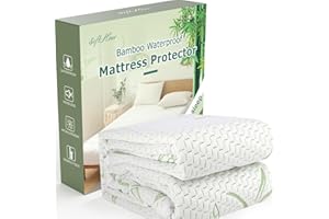 SOFTHOUR King Waterproof Mattress Protector, Rayon Made from Bamboo Mattress Pad Cover, Soft Breathable Cooling Mattress Pad Cover,Mattress Protector up to 21” Deep Pocket Tightly Fitted Mattress Protection