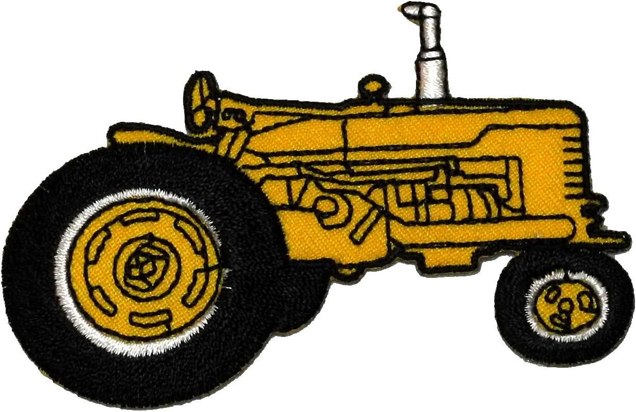 Farm Tractor Yellow DIY Applique Embroidered Sew Iron on Patch TT-002