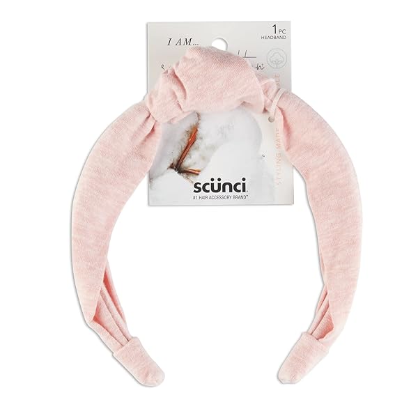 SCUNCI I AM RECYCLED PLANET EARTH-FRIENDLY SOFT KNOT HEADBAND, PINK, 1-PIECE