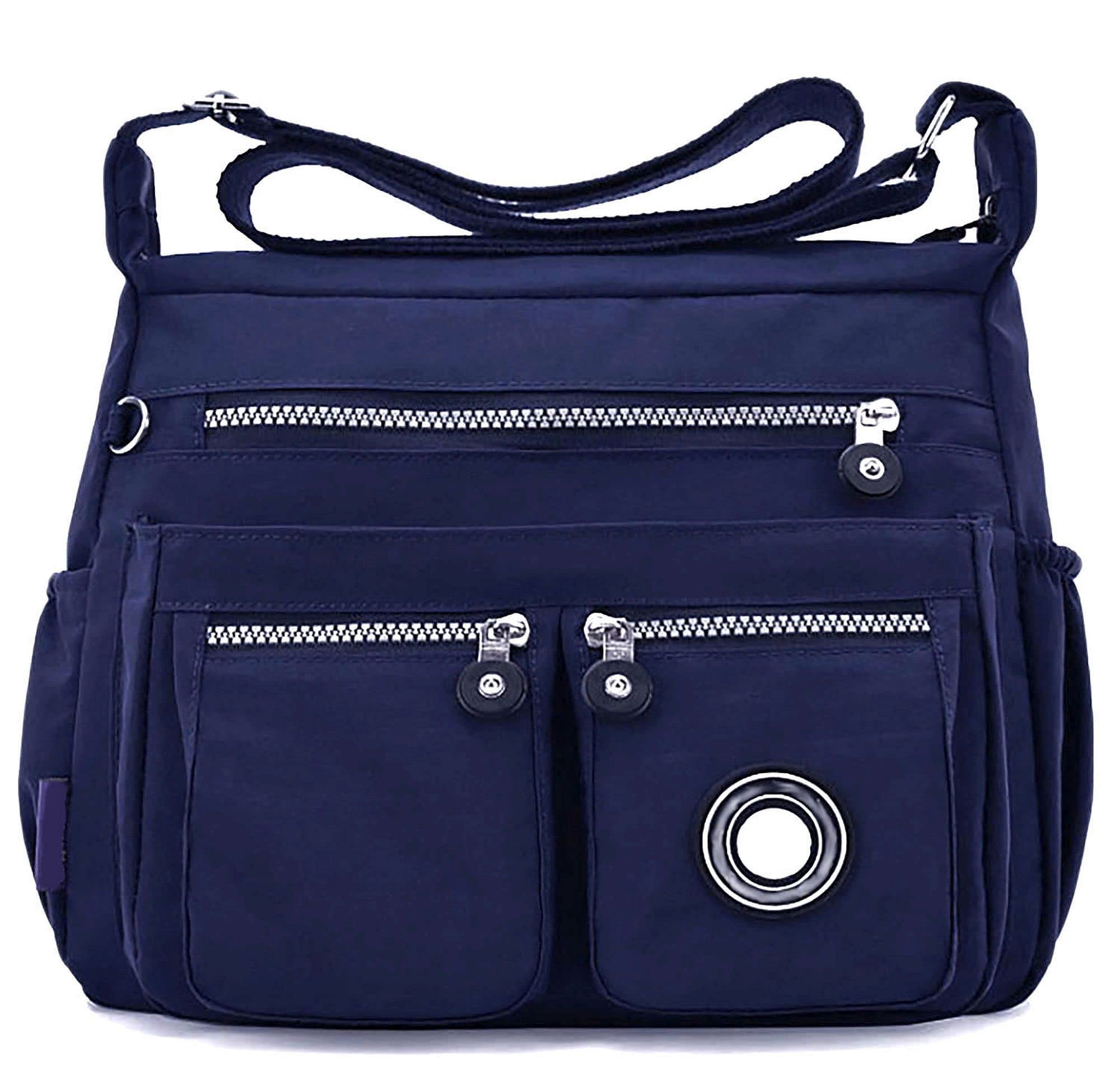 GFM® Womens Nylon Waterproof Cross Body Shoulder Bag (S1-171-GHNL-Navy Blue)