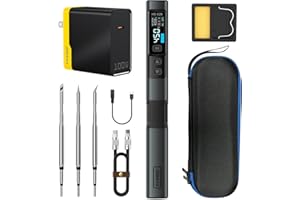 FNIRSI HS-02B 100W Portable Corded Soldering Iron Kit, 2S Fast Heating, 212-842℉, Pre-Set 3 Groups Temperature, 3 210 Solderi