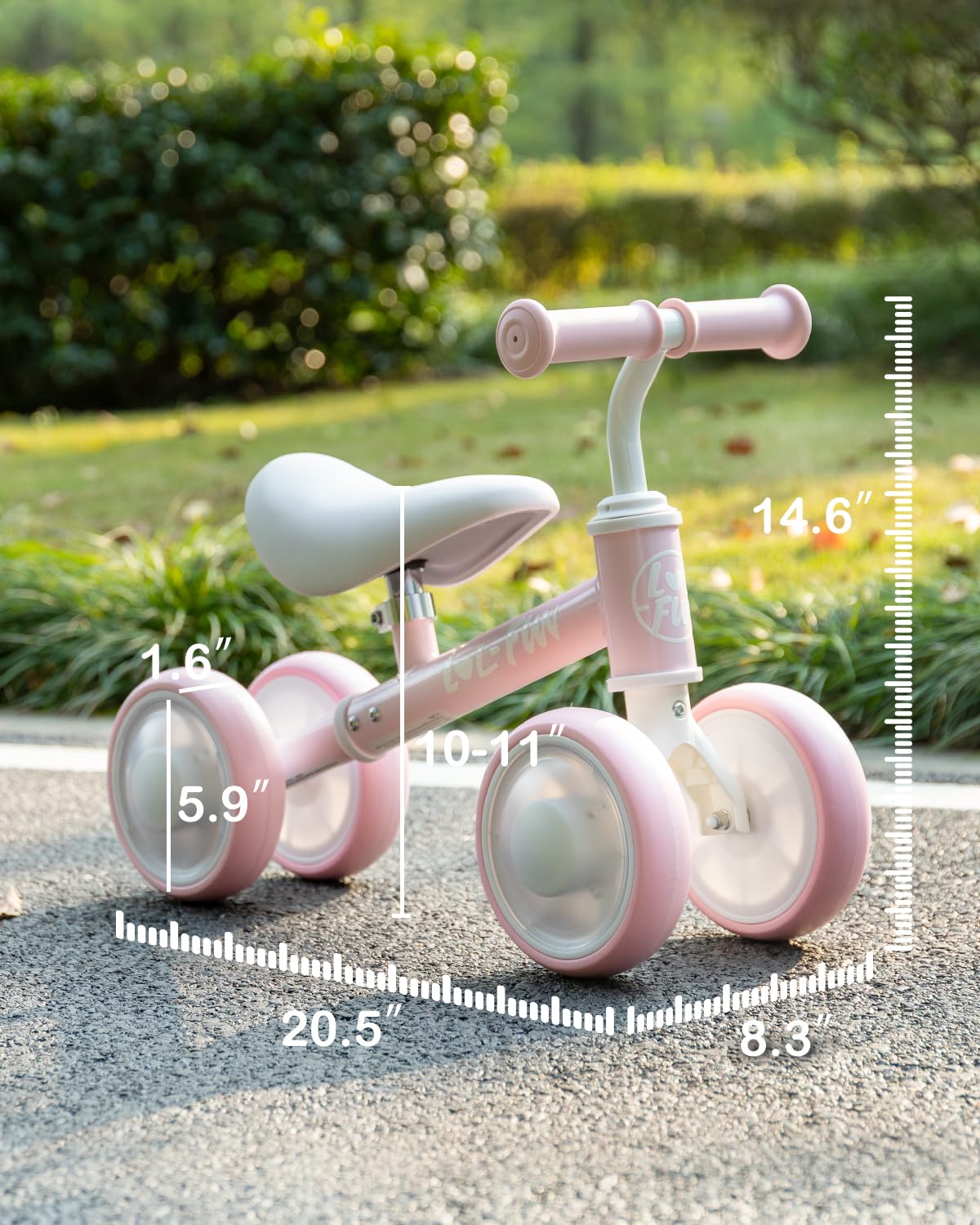 LOL-FUN Baby Balance Bike for 1 Year Old Boys Girls Toy Birthday Gift, Colorful Lighting Balance Bike for Toddlers 12 18 Months with 4 LED Wheels & Adjustable Seat