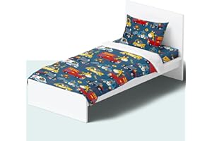 NIKKIPETER Nikki Peter 100% Cotton Kids Bedsheet Sets for Boys and Girls, Animals Taxi Ambulance FireTruck Car Twin Sheets, Animal Drivers Twin Bedding, Easy Care Super Soft Sheets Set - OEKOTEX Certified