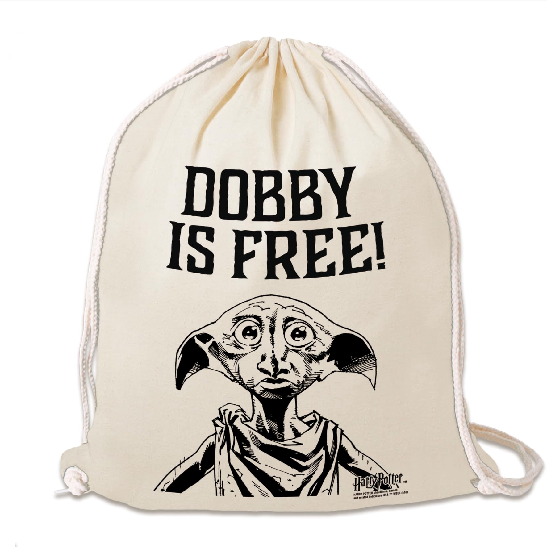 Logoshirt® Harry Potter - Dobby is Free I Printed Gym Bag - Fabric Backpack 100% Cotton I AZO-Free I Original Licensed Design