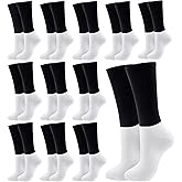 Ramede 12 Pairs Military Boot Socks Uniform Healthy Cotton Crew Boot Dress Socks for Men Women Office Army