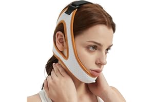 BINITS Chin Strap for CPAP User - Adjustable Snore Stopping Device Face Mask Bandage Keeping Mouth Closed - Better Night's Sleep No Dry Mouth Nasal Breathing for Women and Men (Orange)
