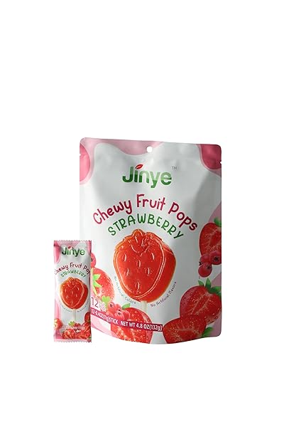 CHEWY STRAWBERRY FRUIT POPS – PURE, NATURAL SNACK WITH HAWTHORN & FREEZE-DRIED STRAWBERRIES- NO ARTIFICIAL COLORS OR FLAVORS, 100% GENUINE FRUIT BLISS (132G, STRAWBERRY)