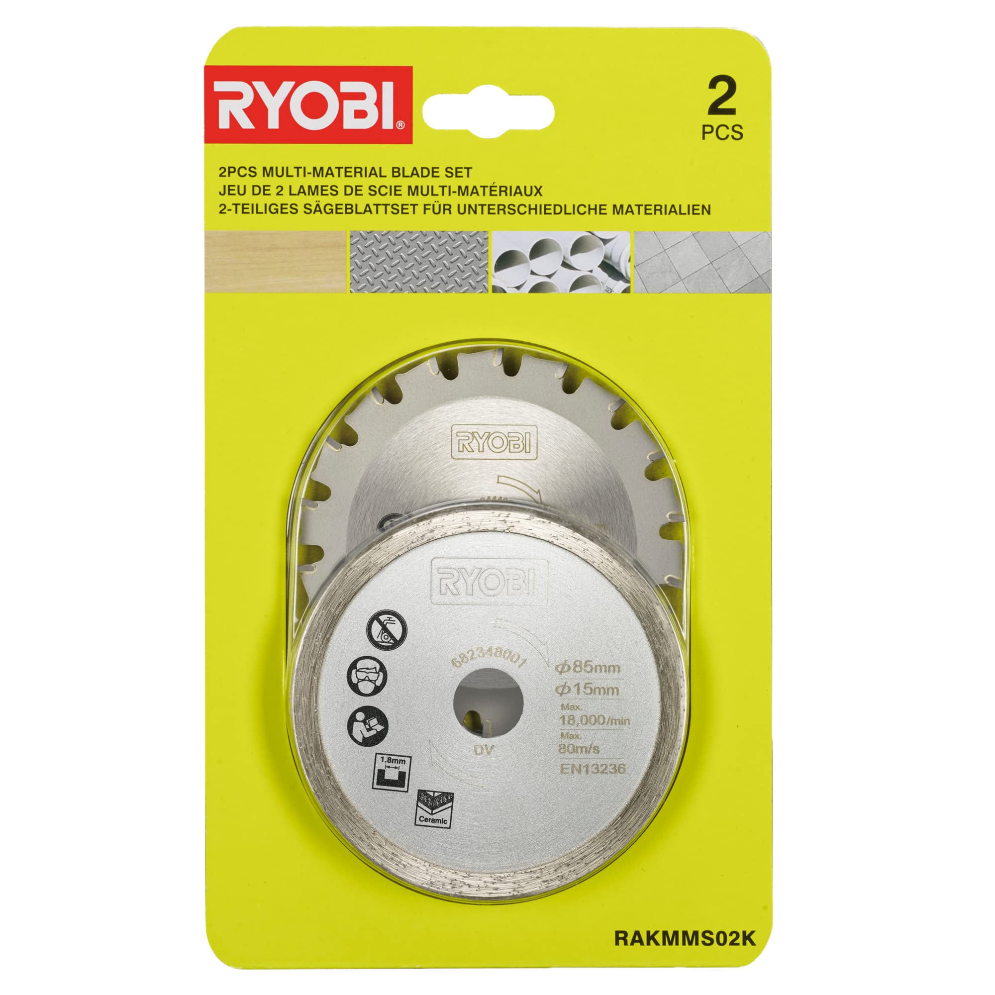 Ryobi RAKMMS02K Multi Material Saw Blades (2 Piece)