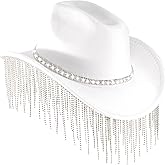 Womens Cowboy Hat Rhinestone Cowgirl Hats Wide Brim Diamond-Glitter-Western- Size:Medium-Large
