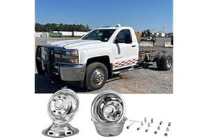 STARTSHIP 17" Protective Polished Stainless Steel Dually Wheel Simulator fit for 2011-2025 Chevy/GMC 3500 HD,4pcs Durable and