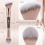 KINGMAS Foundation Double Ended Brush Angled Round Contour Bronzer Brush Brown view 6