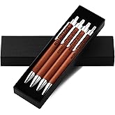 Sayglossy 4 Pcs Boss Gifts Leather Pen Sets Best Ever Gift for Men Male Boss Day Birthday Work Business Pens Thank You Appreciation Gifts for Office Leadership Supervisor Driver