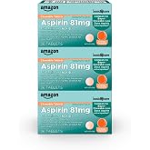 Pharbest Chewable Aspirin 81mg Tablets, Orange Flavor - 1,000 Count Bottle For Pain & Heart Health