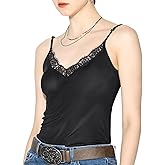 COLD POSH Women's Mulberry Silk Knit Camisole Lace Deep V-Neck Soft Spaghetti Strap Cami Tank Tops for Women Undershirt
