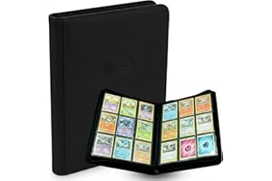 9 Pocket Card Binder Compatible with Pokémon Card – PU Leather Trading Card Binder Holds 360 Cards, Zippered TCG Binder for P