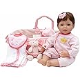 CHAREX Reborn Baby Dolls - 18 inch Realistic Baby Doll Pink Cradle Baby Girl Handmade Lifelike Weighted Realistic Silicone Baby Doll Soft Gift with Accessories for Kids Age 3+