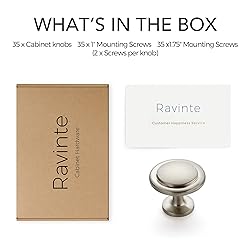 Ravinte 35 Pack 1-1/4 Inch Kitchen Cabinet Knobs
