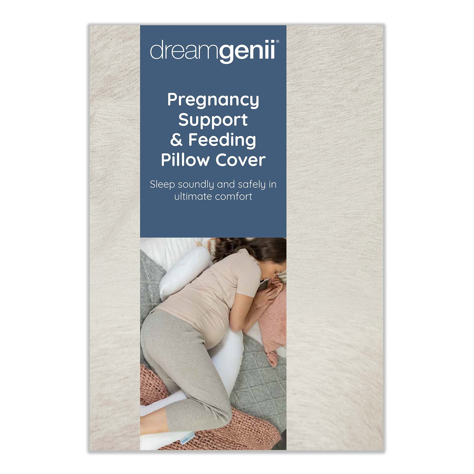 DreamGenii Pregnancy Support and Feeding Pillow Spare Cover - Beige Marl Cotton Jersey (DG-TR2168-12)