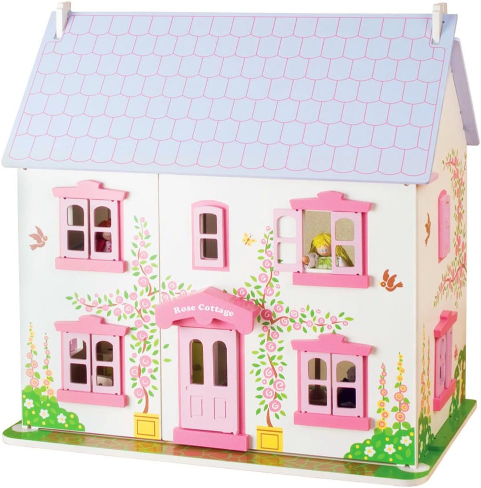 Amazon Com Bigjigs Toys Heritage Playset Rose Cottage Wooden