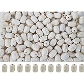 Turquoise Stone Cylinder Beads for Jewelry Making - 200pcs 8x12mm White Tube Spacer Beads Bulk for Necklace, Bracelet, Keychain, Hair, Lanyard & DIY Craft Supplies