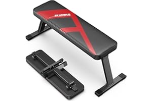 FLYBIRD Flat Bench, Foldable Flat Weight Bench Easy Assembly for Strength Training Bench Press, 600/1000 LBS 2 Versions