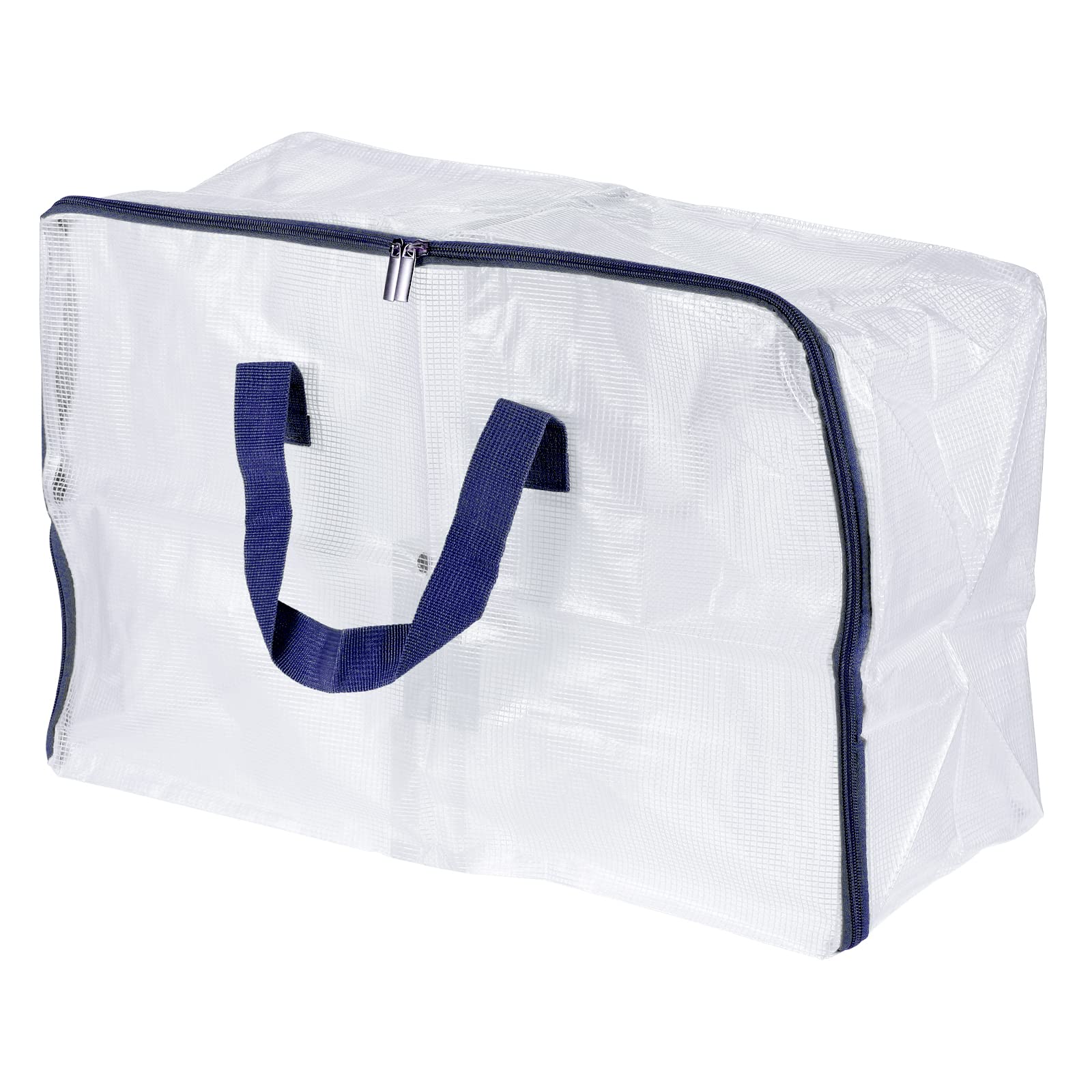 PATIKIL Closet Storage Bags, Medium Size Clothes Blanket Organizer Foldable Moving Tote Bag for Bedding, Navy Blue