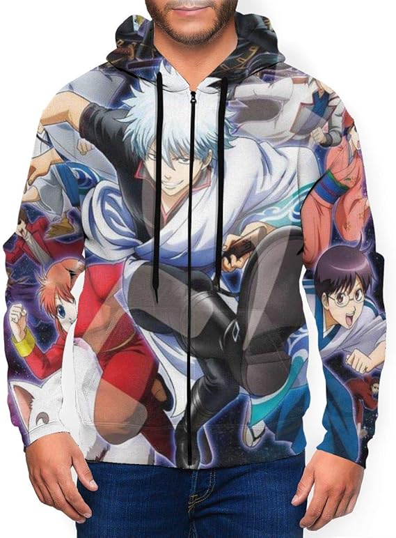Amazon Co Jp 春 秋 冬 銀魂gintama10 メンズ 長袖 ジップ パーカー 厚手 Tシャツ面白い図案 デザイン カジュアル ファッション パーカー スウェット 男女兼用 服 ファッション小物
