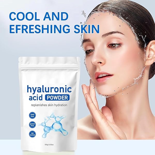 HYALURONIC ACID POWDER,100G/3.52OZ HYALURONIC ACID POWDER FOR SKINCARE, DIY FACIAL SERUM, WATER SOLUBLE HYDRATING INGREDIENT FOR SKIN MOISTURE