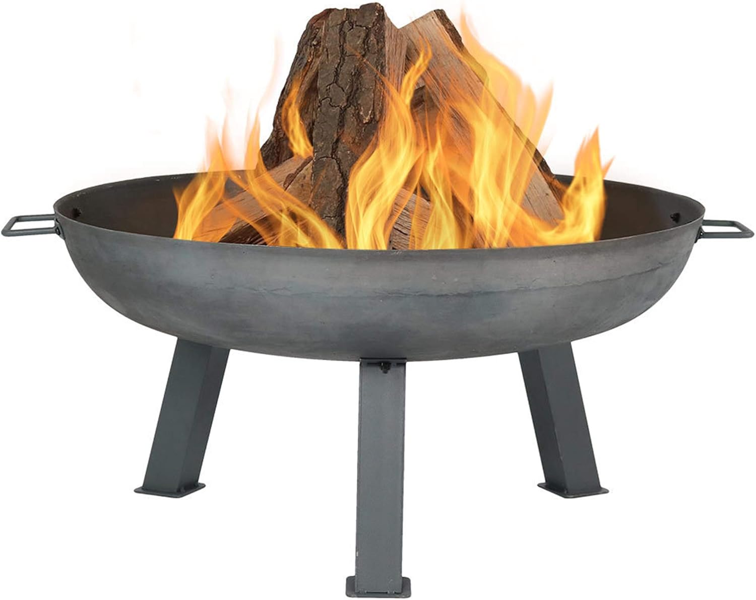 Cast Iron Fire Pit for Outdoor Party, Extra Large Fire Bowl, Wood