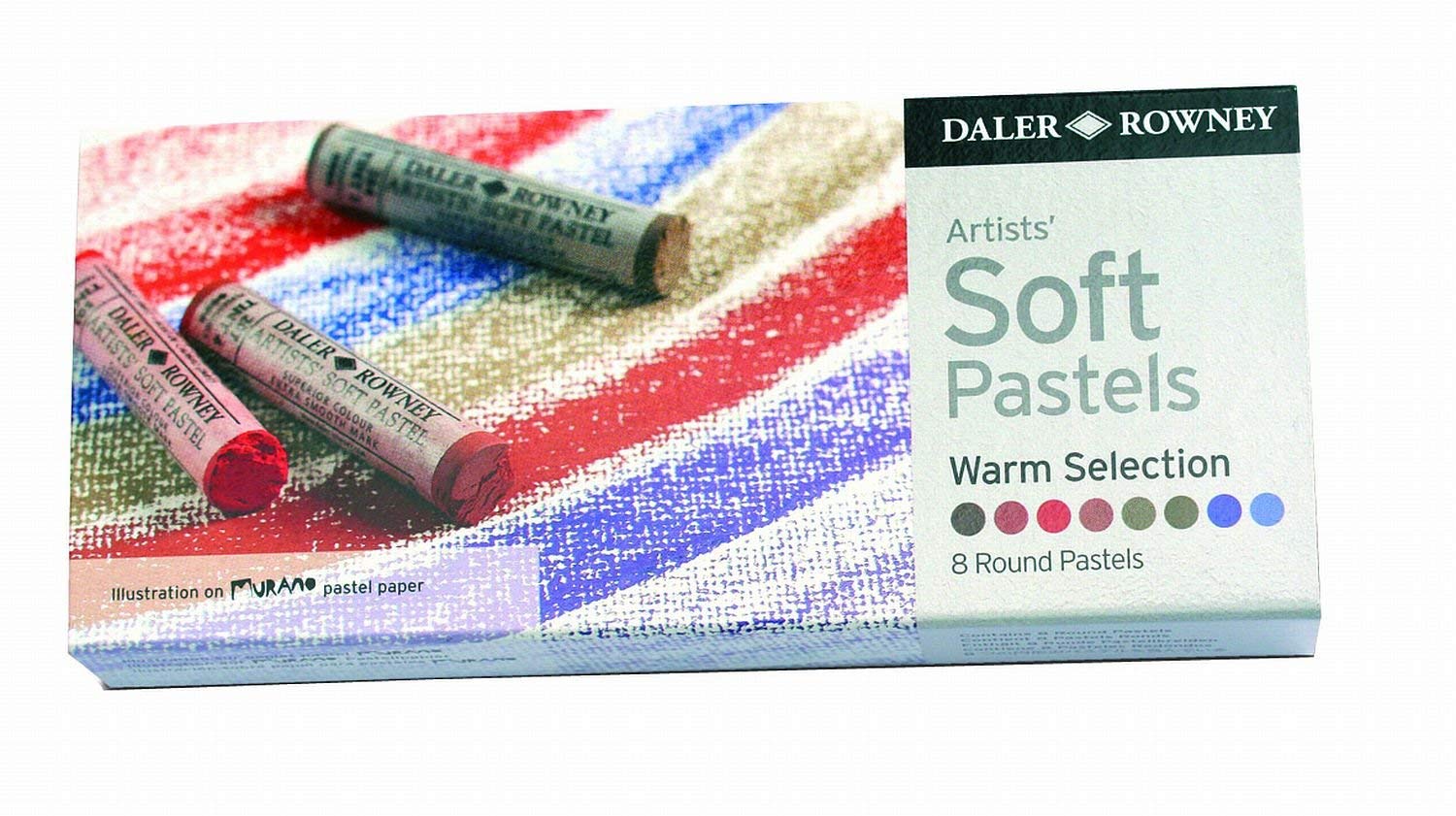 Daler-Rowney Artists Soft Pastel Set, 8 Warm Assorted Colours, Professional Artists