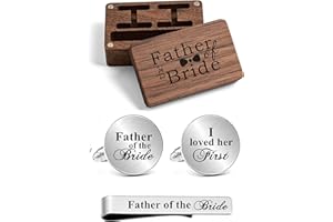 Kooer Custom Personalized Cufflinks & Tie Clip Set Wedding Jewelry Cufflinks Engraved Gifts for Men