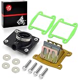MOTO1988 Intake Manifold Boot and Reed Valve &amp; Gasket Compatible with Yamaha Blaster 200 1988-2006 2HF-13610-01-00 2XJ-13565-00-00