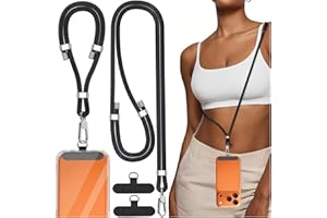 4-IN-1 Phone Lanyard + Wrist Strap, Adjustable Length 4PCS Anti-Theft Cell Phone Strap with Tether Tab for All Phones