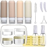 Mrsdry 16 Pack Travel Bottles Set for Toiletries, Leakproof Travel Containers for Toiletries TSA Approved Silicone Travel Accessories Squeezable Refillable 3oz for Shampoo Conditioner Lotion
