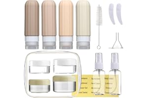 Mrsdry 16 Pack Travel Bottles Set for Toiletries, Leakproof Travel Containers for Toiletries TSA Approved Silicone Travel Accessories Squeezable Refillable 3oz for Shampoo Conditioner Lotion