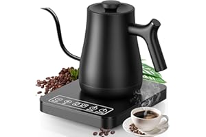 SSYFEI Gooseneck Electric Kettle Temperature Control Large LCD Screen Quick Boiling Pour Over Kettle for Coffee & Tea Anti-dry Protection, Stainless Steel Inner Water Boiler, 4H Warm Function