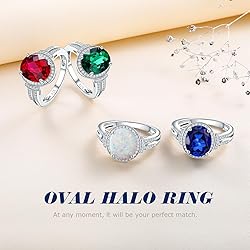 AGRULE Opal Engagement Ring for Wedding Sterling