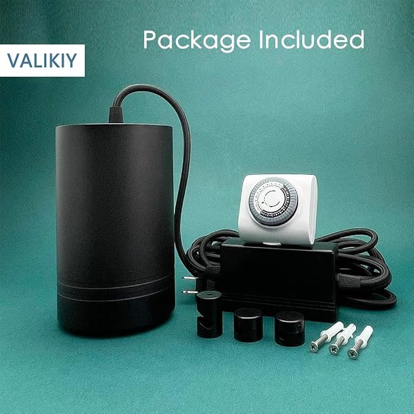VALIKIY HANGING GROW LIGHT 40W LARGE, FULL SPECTRUM WARM WHITE COLOR, WITH TIMER, PLUG-IN PENDANT GROW LIGHTS WITH 15FT FABRIC POWER CORD, DECORATIVE LIGHT FOR INDOOR PLANTS, FLOWERS