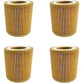 11427953129 Oil Filter Element Set Fit for BMW 328i X3 X5 HU816X, 4 Pack | Fit for BMW 128 135 323 325 328 330 335 428 435 525 528 530 535 640 740 Hybrid 3 5 7 M235 X1 X4 X6 Z4 Replace 11-42-7-953-129
