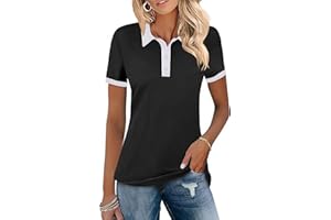 LOMON Womens Golf Polo Shirts Short Sleeve Collared Tops Lightweight Moisture Wicking Tennis Activewear S-XXL