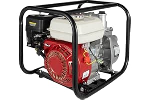 FXEIPOL Gas-Powered 2-Inch 6.5HP 4-Stroke Gas Water Pump with Single-Cylinder & Air-Cooled Portable Water Pump for Tunnel Drainage, Road Cleaning