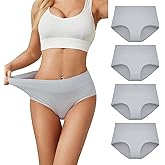 SERISIMPLE Viscose Bamboo Women Luxury Underwear Silky Comfy Ultra Soft Briefs Stretch High&Mid Waist Panties 4 pack