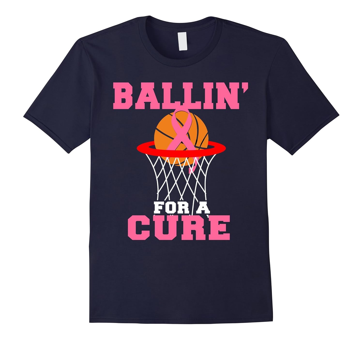 Ballin For a Cure Basketball Breast Cancer Awareness T Shirt-ANZ