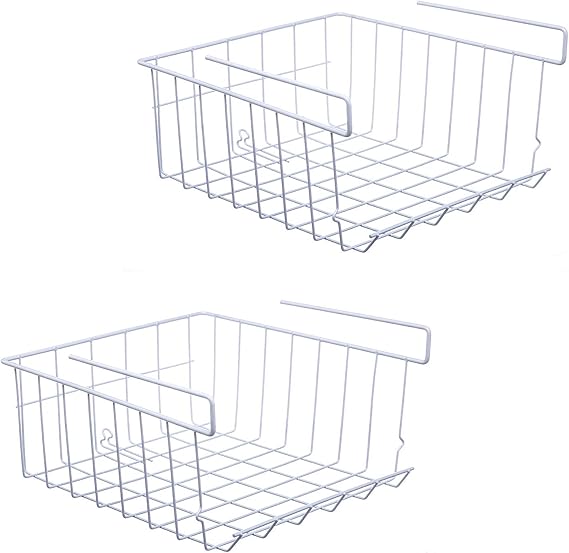 ASTOTSELL Under Shelf Storage Basket, 2Pack Under Shelf Hanging Metal