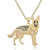 TANGPOET Dog Breed Pendant Necklace Genuine 925 Sterling Silver Cubic Zirconia Puppy Jewelry Birthday Christmas Graduation Gift for Dog Moms Lovers Owners