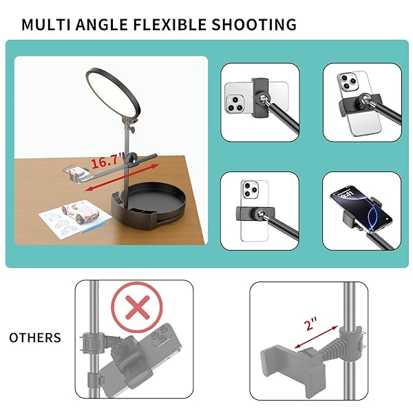 SELFIE LIGHT KIT FOR DESK AND LAPTOP,55W DIMMABLE FULL SCREEN RING LIGHT,WITH ROTATING STORAGE BOX,PEN HOLDER STAND,PHONE HOLDER AND CONTROLLER (BLACK-RGB, 10.5)
