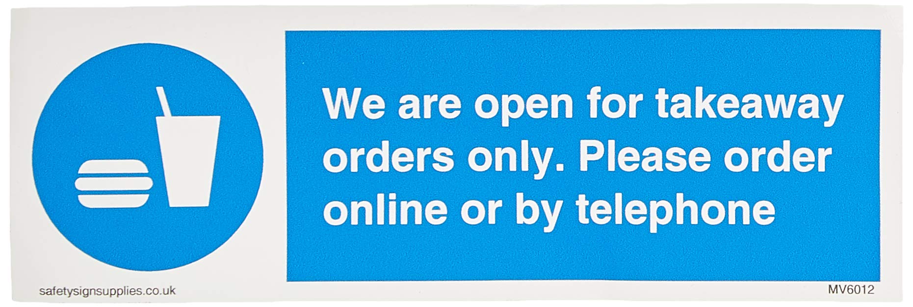 We are open for takeaway orders only. Please order online or by telephone