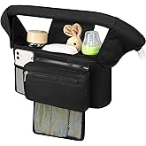 Accmor Universal Stroller Organizer with Insulated Cup Holder Detachable Phone Bag and Shoulder Strap,Stroller Bag Caddy Organizer Fits for Uppababy, Baby Jogger, Britax Strollers
