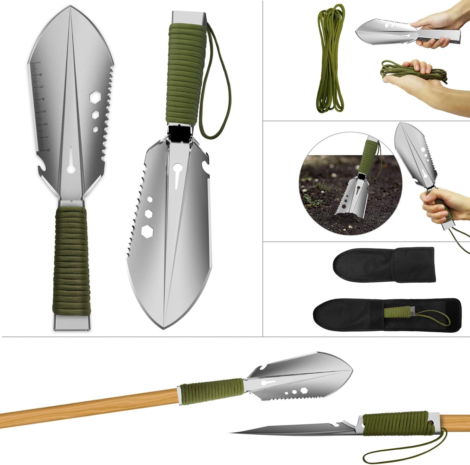 Gardening DIGGOLD Trowel Backpacking Outdoor Digging Hiking for Pouch